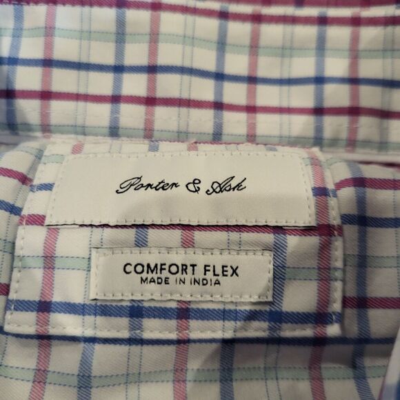 Porter & Ash Spread Collar Long Sleeved Button Down Dress Shirt Mens Size XL - Picture 5 of 9